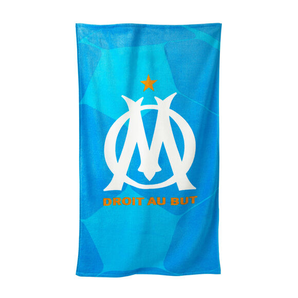 Drap de bain enfant OM®, éponge et velours coton - 320g/m2 (bleu)