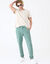 Pantalon chino ceinture arrondie sous le ventre (bleu vert)