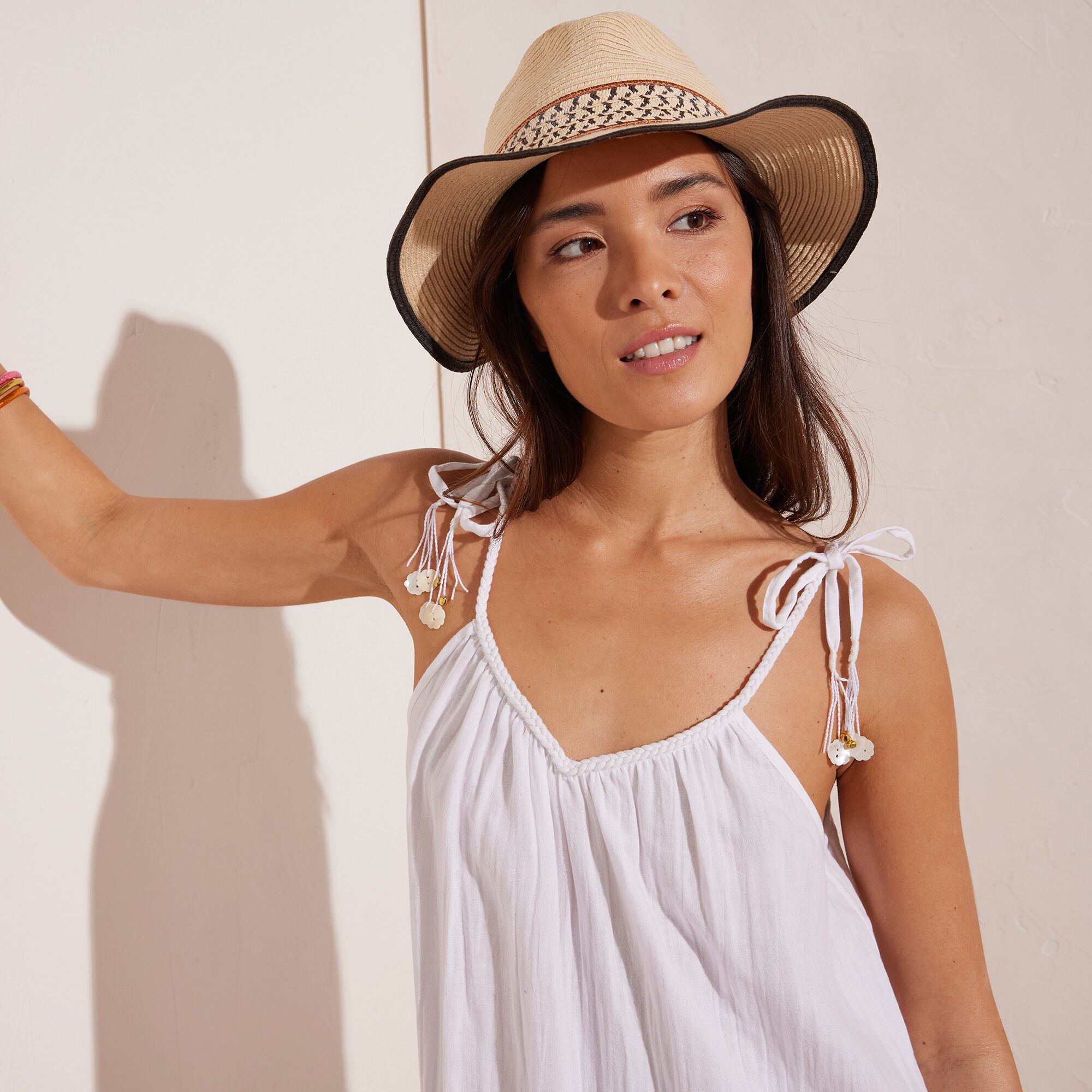 Robe Bretelles Rinascimento - Taille 36 - Bleu Et Blanc Coton - Style Casual - Occasion Très Bon État