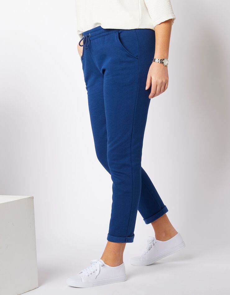 Pantalon jogging molleton gratté - uni (indigo) Pantalon jogging molleton gratté - uni (indigo)