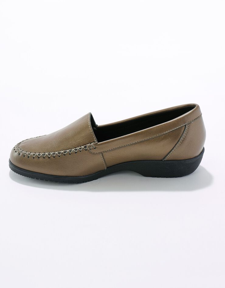 Mocassins largeur confort en cuir souple - uni (bronze) Mocassins largeur confort en cuir souple - uni (bronze)