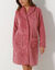 Robe de chambre maille polaire col ch&acirc;le - Longueur 95 cm (rose)