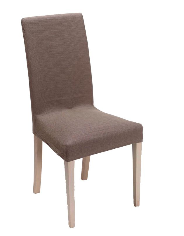 Housse chaise unie extensible - housse intégrale ou assise seule (taupe)
