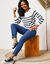 Pull marinière manches longues rayé (écru / marine)