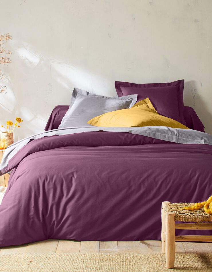 Linge de lit uni polyester-coton Colombine (gris perle)