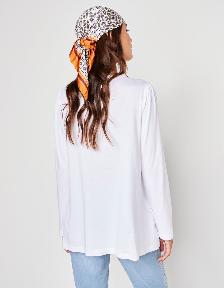 Tee-shirt macramé manches longues (blanc) Tee-shirt macramé manches longues (blanc)