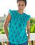 Chemisier smocké imprimé (turquoise)