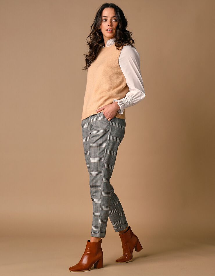 Pull sans manches col rond (beige) Pull sans manches col rond (beige)