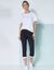 Legging 3/4 taille élastiquée (noir / blanc)