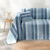 Plaid jeté multicolore coton tissage artisanal (bleu)