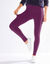 Legging taille haute spécial froid, molleton gratté (prune)