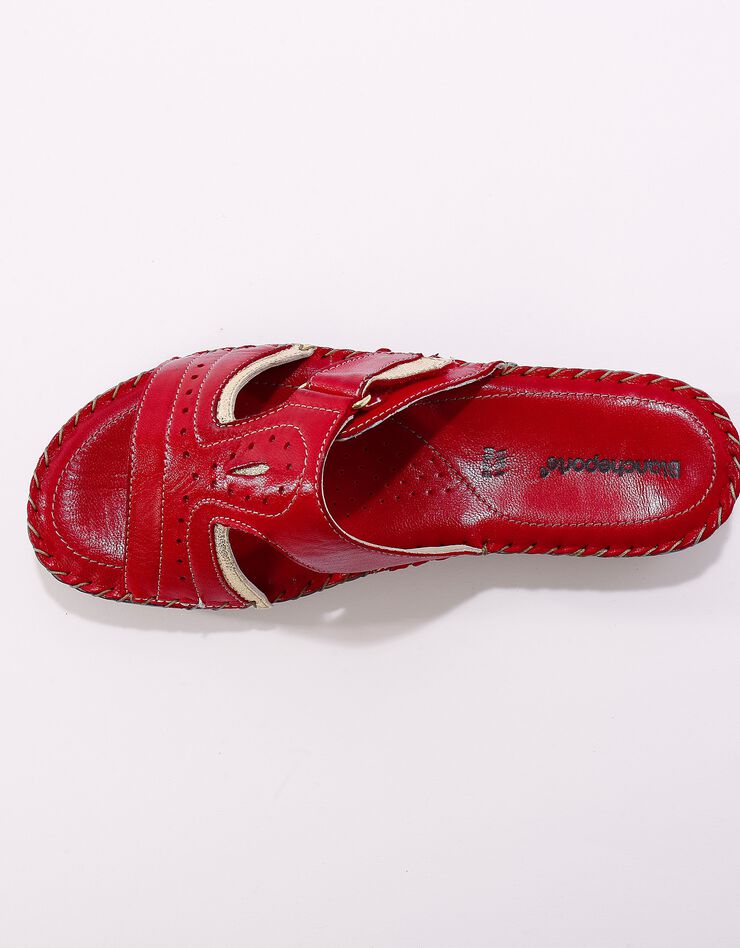 Mules confort en cuir ultra-souple - rouge (rouge) Mules confort en cuir ultra-souple - rouge (rouge)