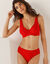 Soutien-gorge forme foulard en dentelle et tulle stretch Guspini - avec armatures (rouge)