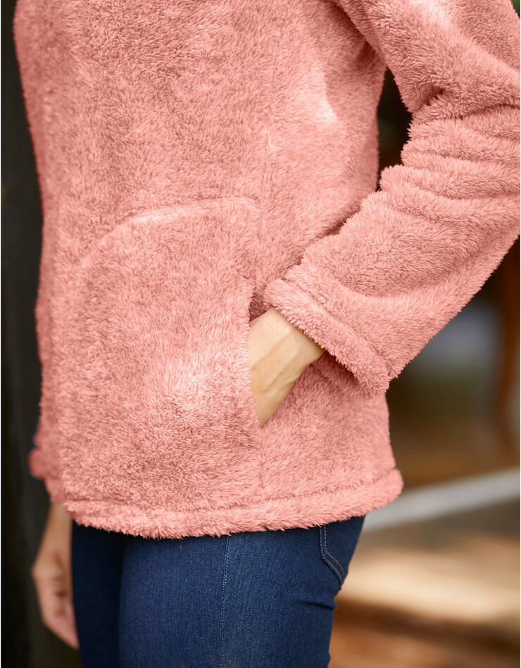 Veste zippée maille peluche (rose chiné) Veste zippée maille peluche (rose chiné)