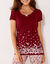 T-shirt imprim&eacute; fleurs - manches courtes (cerise)