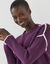 Pull bicolore en maille moelleuse  (prune)