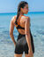 Combishort de bain  (noir / orange)