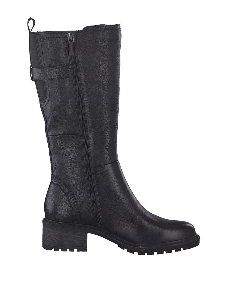 Bottes mi-hautes cuir - spéciales mollet large (noir) Bottes mi-hautes cuir - spéciales mollet large (noir)
