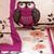 Linge de lit Chouette flanelle (prune)