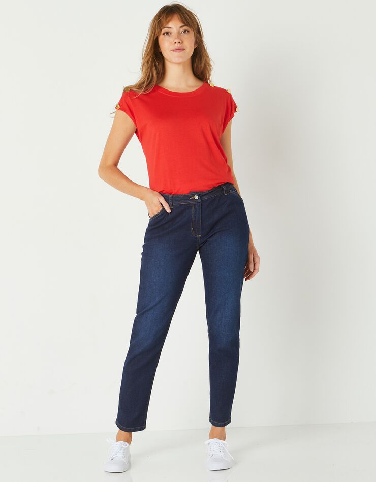 Pantalon mom, denim stretch (dark blue) Pantalon mom, denim stretch (dark blue)