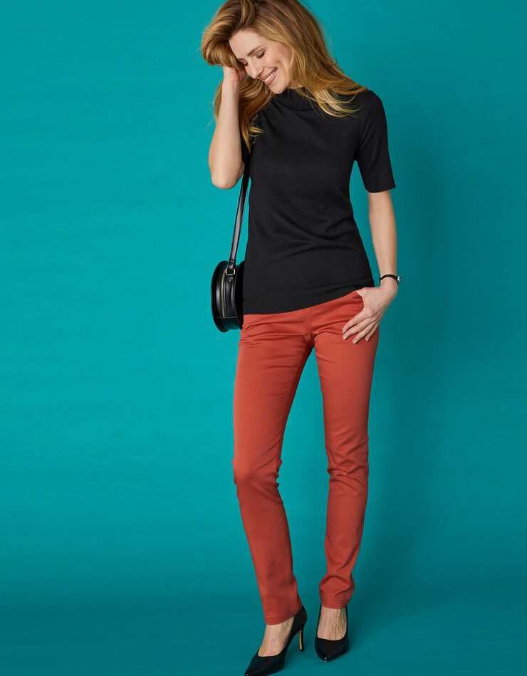 Pull col montant manches courtes toucher cachemire (noir) Pull col montant manches courtes toucher cachemire (noir)