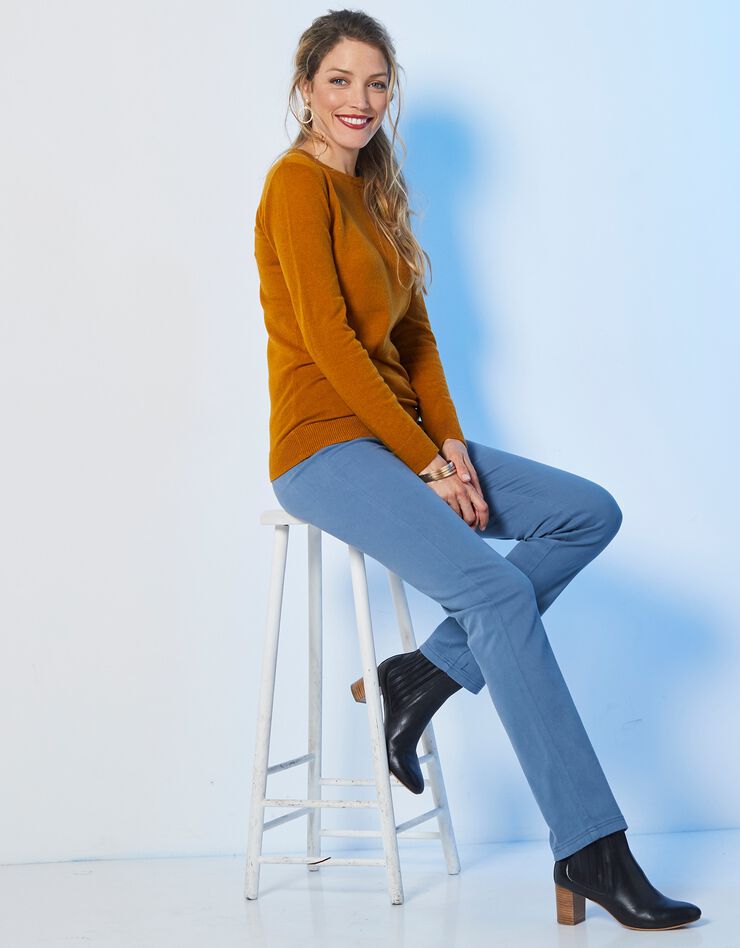 Pantalon sculptant effet ventre plat taille élastiquée (bleu grisé) Pantalon sculptant effet ventre plat taille élastiquée (bleu grisé)