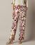 Pantalon fluide large, imprimé (beige)