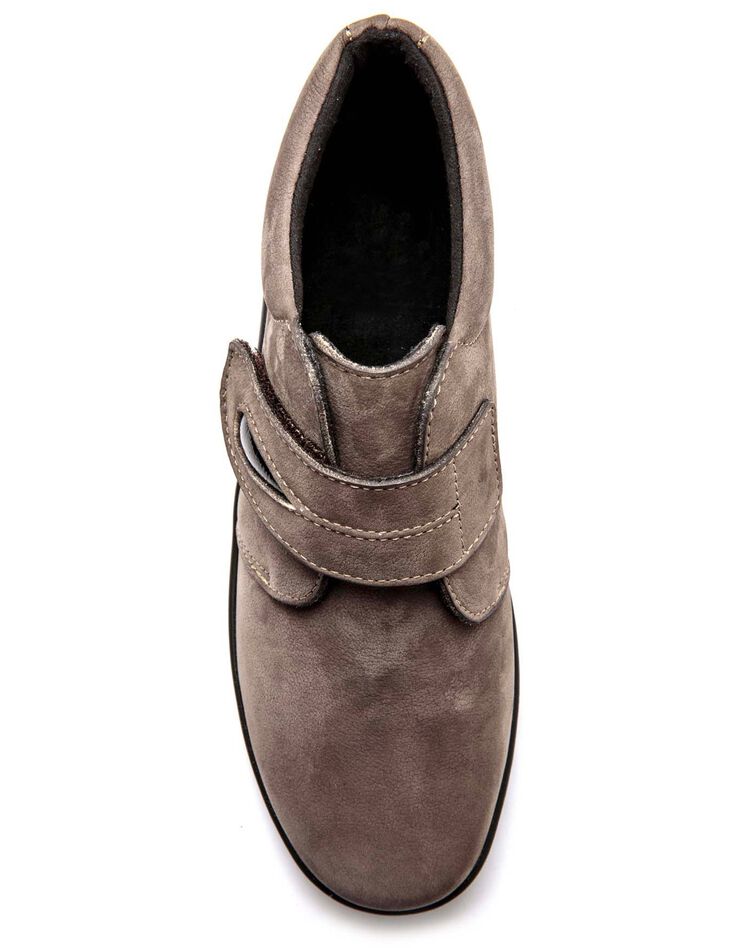 Derbies scratchées en cuir Grande largeur (taupe) Derbies scratchées en cuir Grande largeur (taupe)