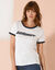 T-shirt manches courtes imprimé "Summer" (blanc / marine)