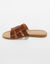 Mules plates bandes crois&eacute;es (caramel)