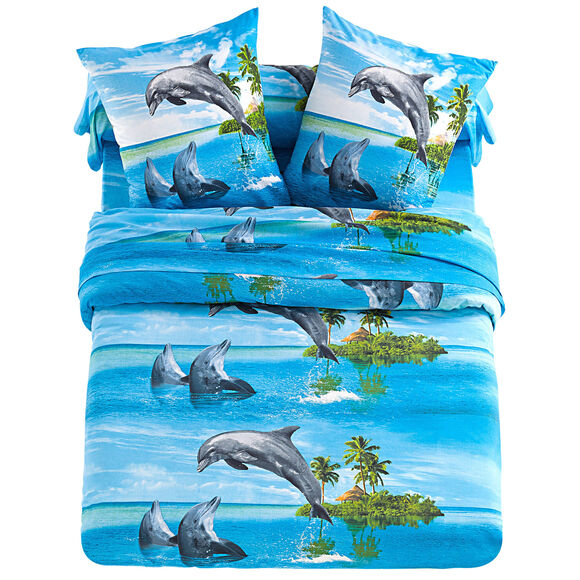 Linge de lit Flipper - polycoton (bleu)