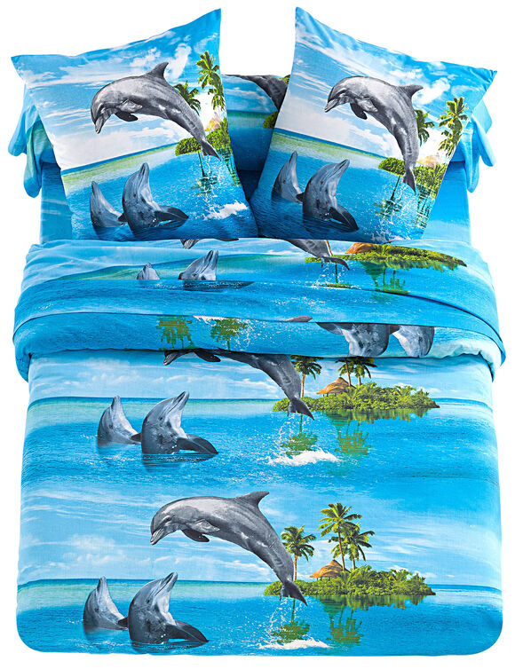 Linge de lit Flipper - polycoton (bleu)