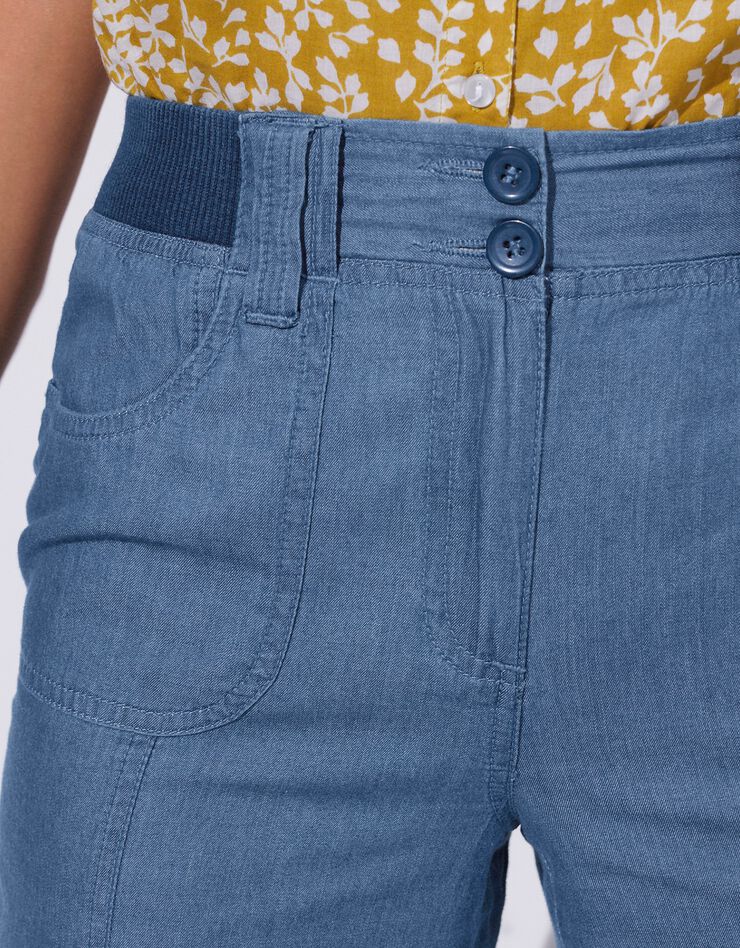 Pantacourt denim ceinture maille (stone) Pantacourt denim ceinture maille (stone)