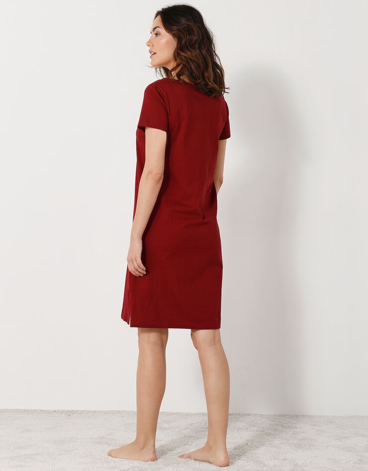 Chemise de nuit courtes manches courtes motif «papillons» (cerise) Chemise de nuit courtes manches courtes motif «papillons» (cerise)