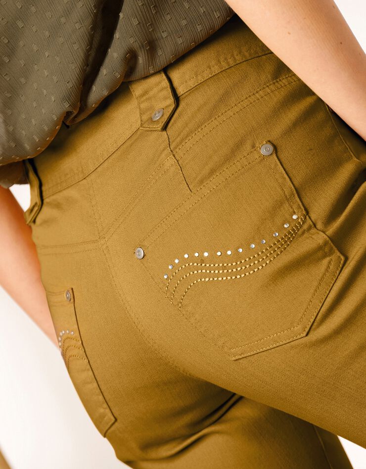 Pantalon droit taille haute effet denim - petite stature (safran) Pantalon droit taille haute effet denim - petite stature (safran)