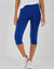 Legging corsaire uni, maille stretch (bleu dur)