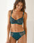 Soutien-gorge forme corbeille en tulle brodé Oliena - avec armatures (émeraude)