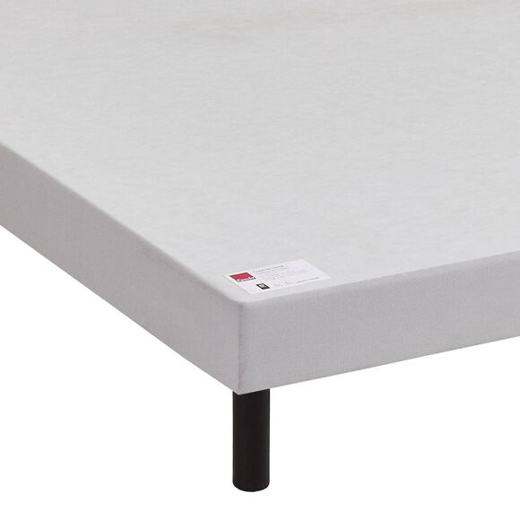 Sommier tapissier à lattes recouvertes 14 cm confort ferme Epéda (gris clair)
