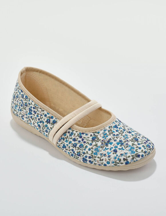 Chaussons forme babies imprimés (bleu)