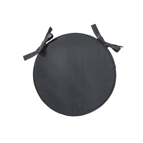 Coussin d'assise uni rond bachette (gris anthracite)