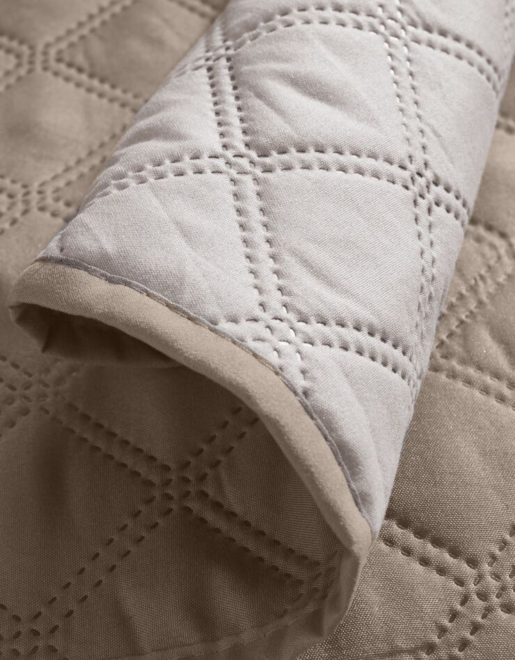 Protège-salon réversible microfibre matelassé (taupe) Protège-salon réversible microfibre matelassé (taupe)