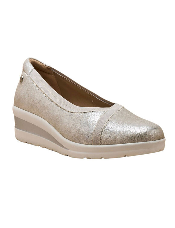 Ballerines compensées grande largeur (argenté)