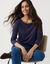 T-shirt volume loose manches 3/4 (marine)