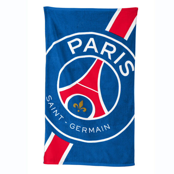 Drap de bain enfant PSG®, éponge et velours coton - 320g/m2 (bleu)