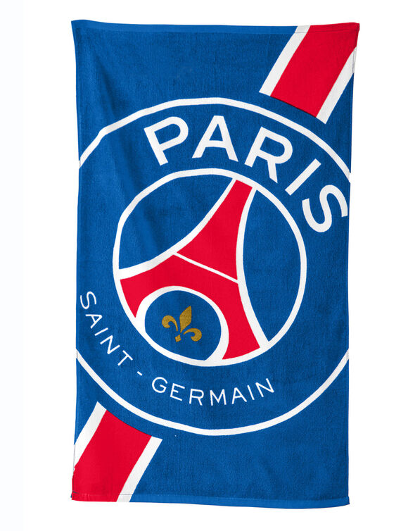 Drap de bain enfant PSG®, éponge et velours coton - 320g/m2 (bleu)