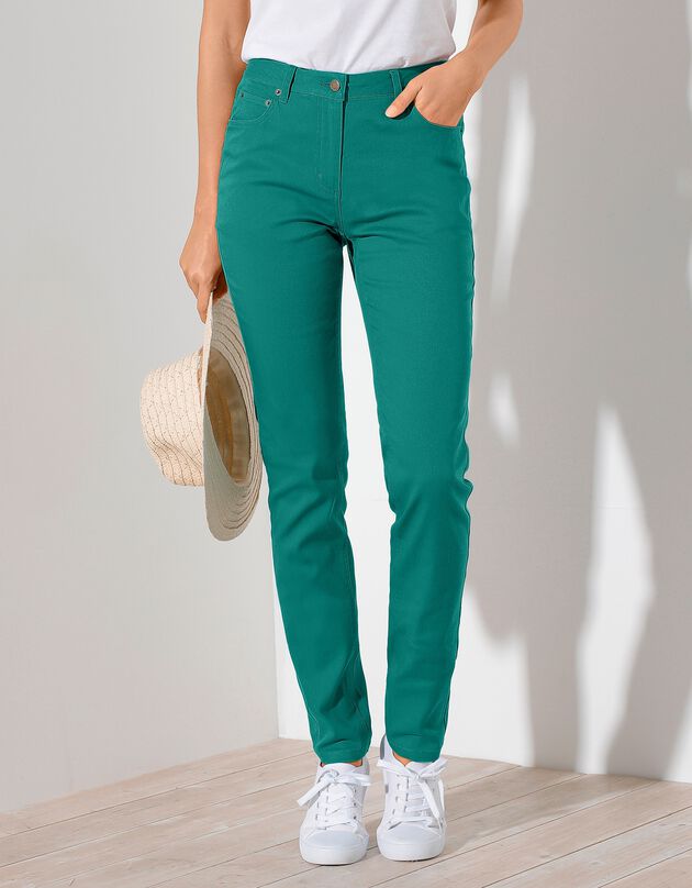 Pantalon coupe fuselée couleur (vert)