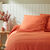 Jeté de lit uni tissé coton (terracotta)