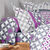 Linge de lit Marlow en coton motifs géométriques (gris / violet)
