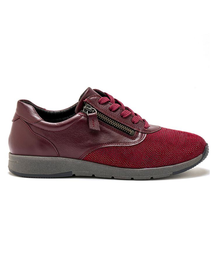 Derbies spécial Hallux valgus en cuir et textile - uni (bordeaux) Derbies spécial Hallux valgus en cuir et textile - uni (bordeaux)