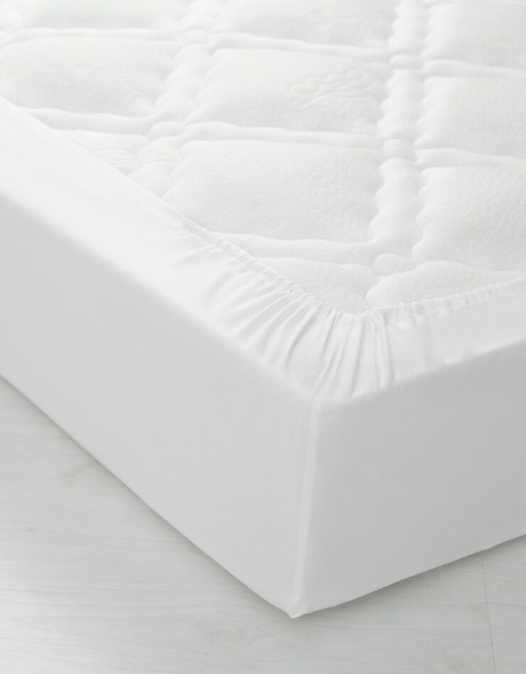 Linge de lit uni coton (blanc)